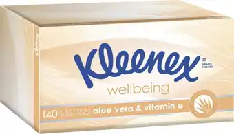 BIG W Kleenex Aloe Vera & Vitamin E Facial Tissues 140 Sheets offer