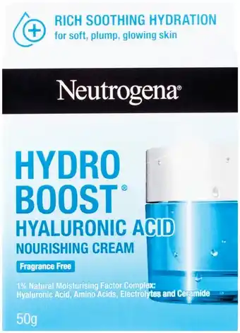 Pharmacist Advice Neutrogena Hydro Boost Hyaluronic Acid Nourishing Cream 50g offer