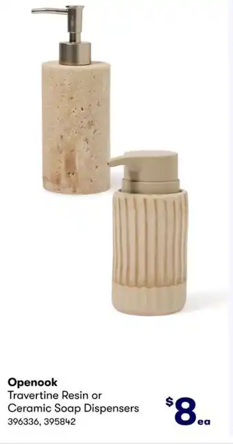 BIG W Travertine Resin or Ceramic Soap Dispensers offer