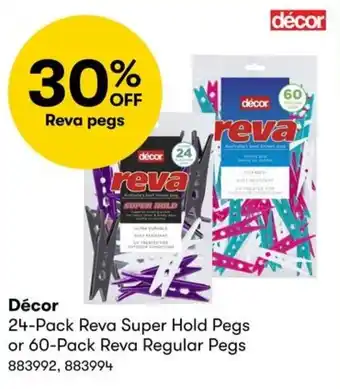 BIG W 24-Pack Reva Super Hold Pegs or 60-Pack Reva Regular Pegs offer