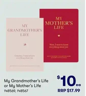 BIG W My Grandmother's Life or My Mother's Life offer