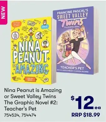 BIG W Nina Peanut is Amazing or Sweet Valley Twins The Graphic Novel #2: Teacher's Pet offer