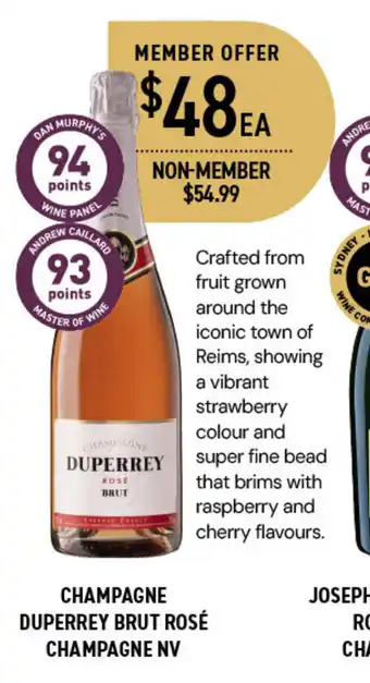 Dan Murphy's CHAMPAGNE DUPERREY BRUT ROSÉ CHAMPAGNE NV offer