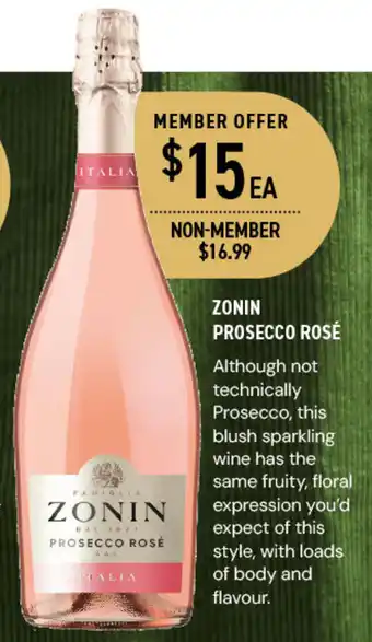 Dan Murphy's ZONIN PROSECCO ROSÉ offer