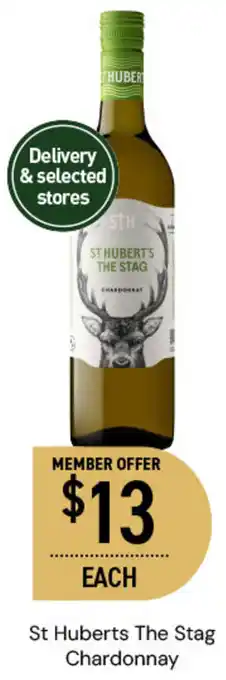 Dan Murphy's St Huberts The Stag Chardonnay offer