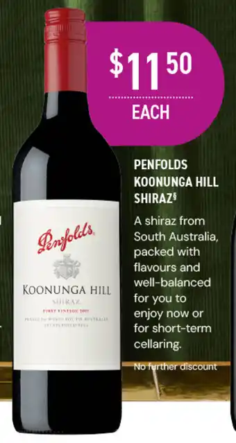 Dan Murphy's PENFOLDS KOONUNGA HILL SHIRAZ$ offer