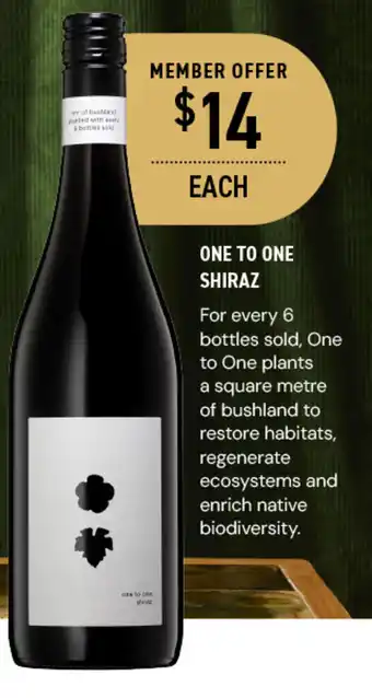 Dan Murphy's ONE TO ONE SHIRAZ offer