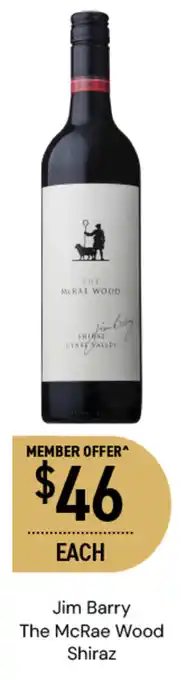 Dan Murphy's Jim Barry The McRae Wood Shiraz offer