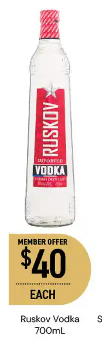 Dan Murphy's Ruskov Vodka 700mL offer