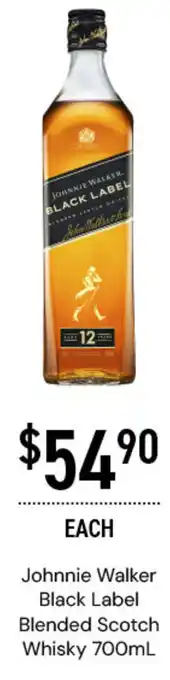 Dan Murphy's Johnnie Walker Black Label Blended Scotch Whisky 700mL offer