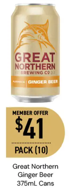 Great Northern Ginger Beer 375mL Cans offer at Dan Murphy's