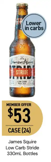 Dan Murphy's James Squire Low Carb Stride 330mL Bottles offer