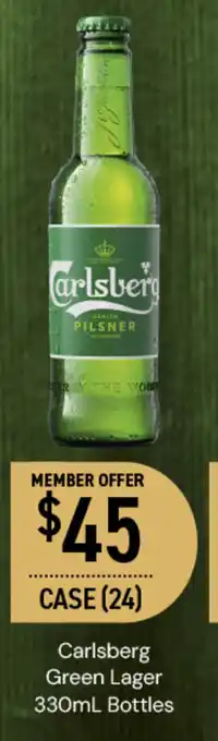 Dan Murphy's Carlsberg Green Lager 330mL Bottles offer