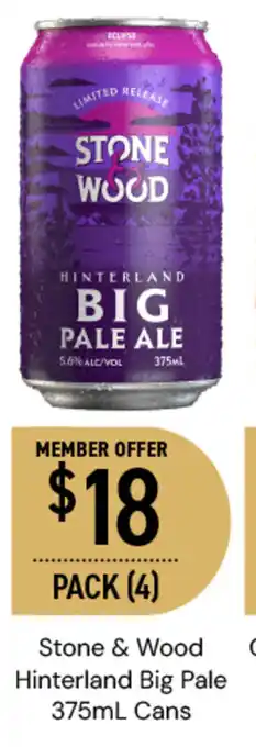 Stone & Wood Hinterland Big Pale 375mL Cans
