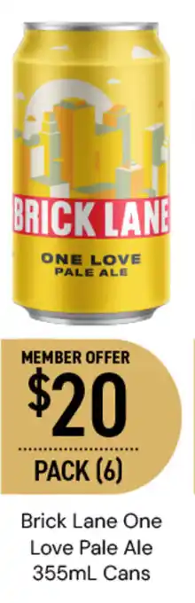 Dan Murphy's Brick Lane One Love Pale Ale 355mL Cans offer