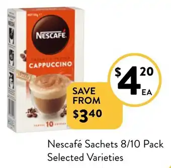 Foodworks Nescafé Sachets 8/10 Pack Selected Varieties offer