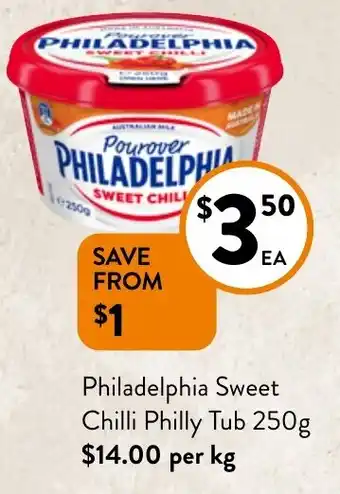 Foodworks Philadelphia Sweet Chilli Philly Tub 250g offer