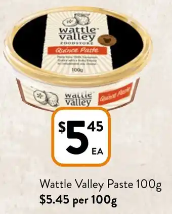 Foodworks Wattle Valley Paste 100g offer