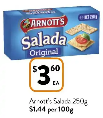 Foodworks Arnott's Salada 250g offer