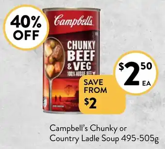 Foodworks Campbell's Chunky or Country Ladle Soup 495-505g offer