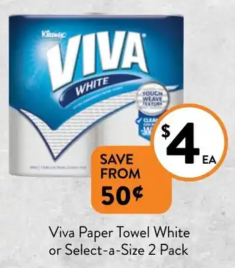 Foodworks Viva Paper Towel White or Select-a-Size 2 Pack offer