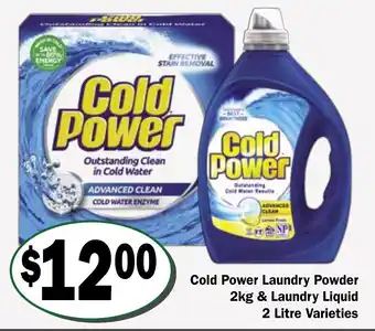 Friendly Grocer Cold Power Laundry Powder 2kg & Laundry Liquid 2 Litre Varieties offer