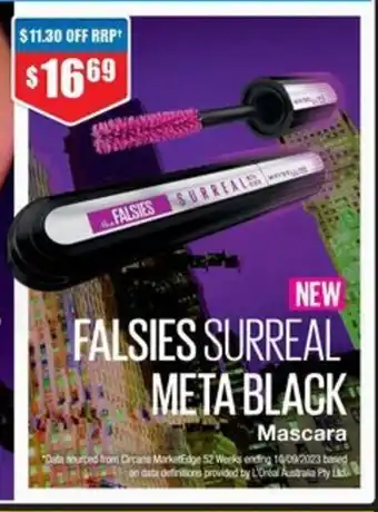 Chemist Warehouse Maybelline Falsies Surreal Meta Black Mascara offer