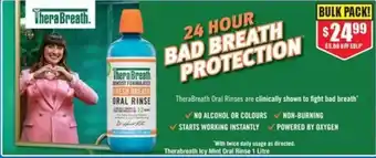 Chemist Warehouse Therabreath Icy Mint Oral Rinse 1 Litre offer
