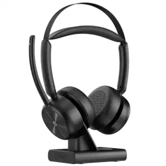 Costco EMEET GeniusCall Wireless On-Ear Headset with Charging Base Black HS80 offer