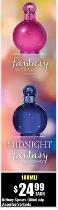 Chemist Warehouse Britney Spears 100ml edp Assorted Variants offer