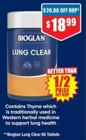 Chemist Warehouse Bioglan Lung Clear 60 Tablets offer