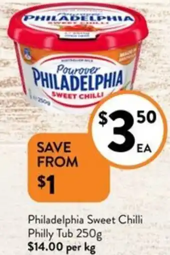 Foodworks Philadelphia Sweet Chilli Philly Tub 250g offer