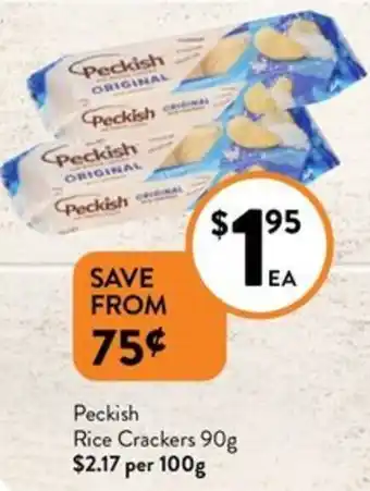 Foodworks Peckish Rice Crackers 90g offer
