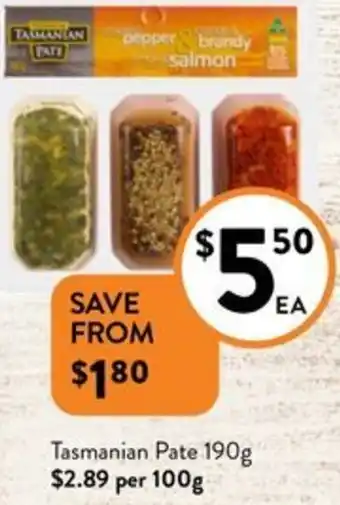 Foodworks Tasmanian Pate 190g offer
