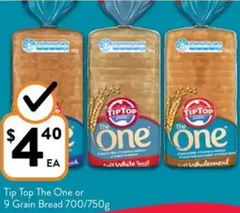 Foodworks Tip Top The One or 9 Grain Bread 700/750g offer