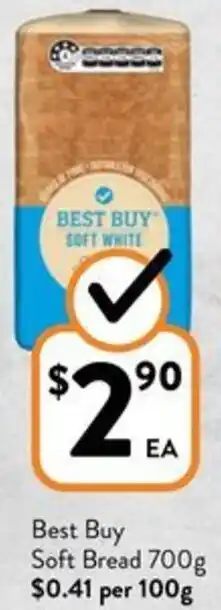 Foodworks Best Buy Soft Bread 700g offer