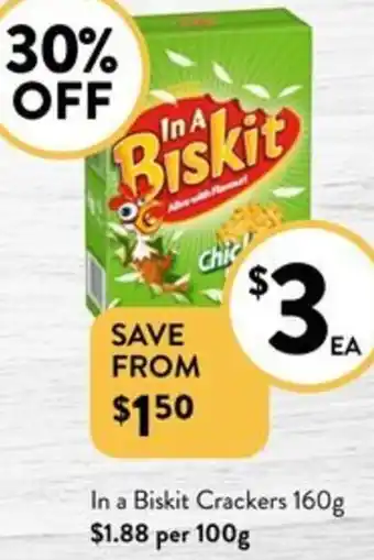 Foodworks In a Biskit Crackers 160g offer