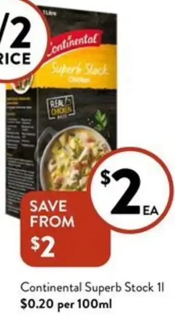 Foodworks Continental Superb Stock 1L offer