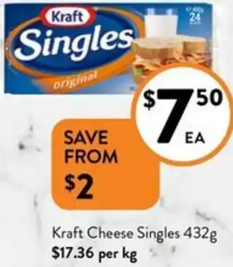 Kraft Cheese Singles 432g