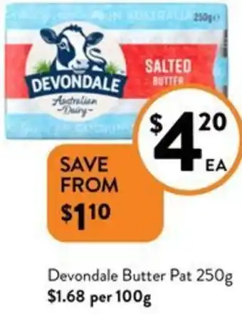 Foodworks Devondale Butter Pat 250g offer