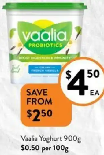 Foodworks Vaalia Yoghurt 900g offer