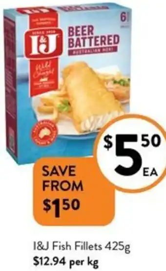 Foodworks 1&J Fish Fillets 425g offer