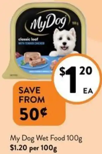 Foodworks My Dog Wet Food 100g offer