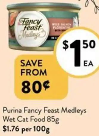 Foodworks Purina Fancy Feast Medleys Wet Cat Food 85g offer