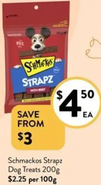 Foodworks Schmackos Strapz Dog Treats 200g offer