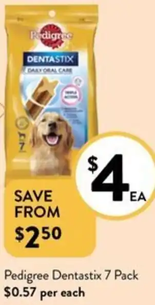 Foodworks Pedigree Dentastix 7 Pack offer