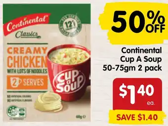 Spar Continental Cup A Soup 50-75gm 2 pack offer