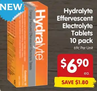 Hydralyte Effervescent Electrolyte Tablets 10 pack