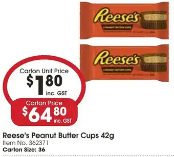 Campbells Wholesale Reese's Peanut Butter Cups 42g offer