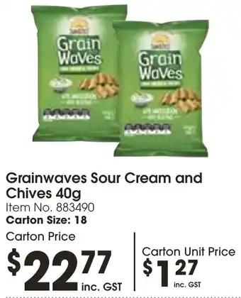 Campbells Wholesale Grainwaves Sour Cream and Chives 40g offer